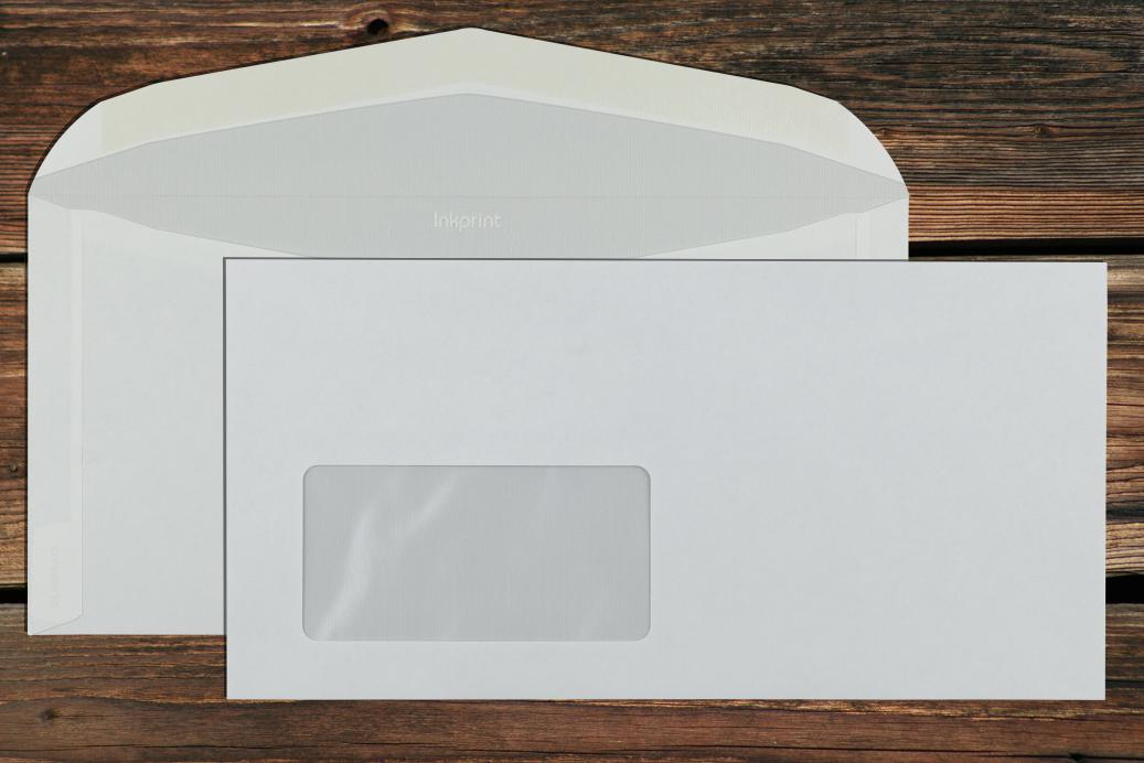 Kuvertierhüllen mit Fenster C6/5 114x229 mm Nassklebend Weiß 85 g/qm